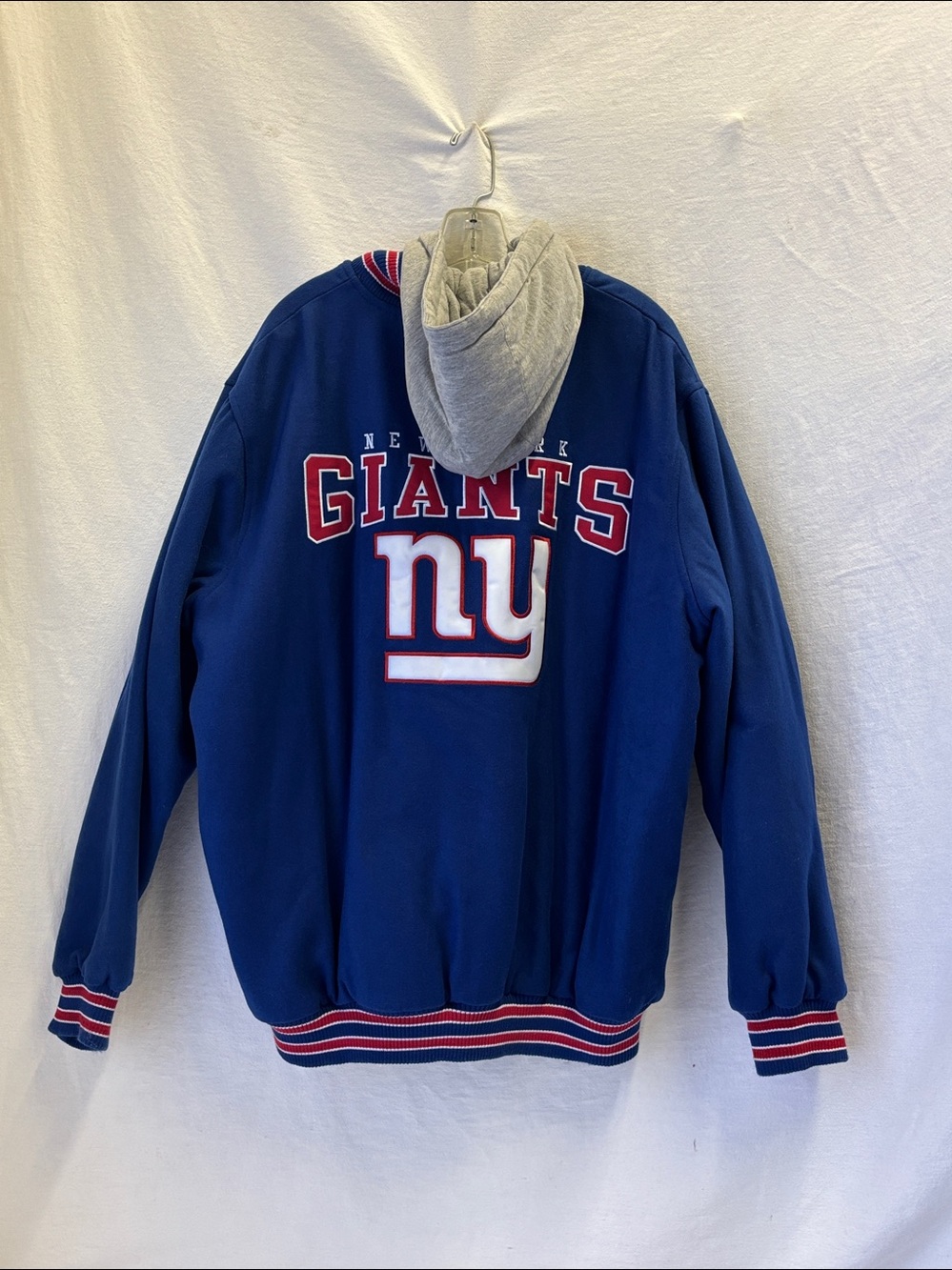 NWOT NFL Team Apparel NY New York Giants Wool Blend Varsity Hooded Jacket